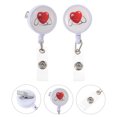 thumbnail image 1 of ADDHAT Retractable Badge Holder ABS White 2Pcs 3.3X1.2X1In Nurse Badge Office Use, 1 of 8