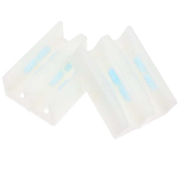 HINTRMENT Sliding Door Guide Abs White Automatic Doors 2Pcs 2.6X1.8X0.9In