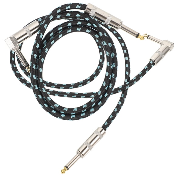 Mobutofu Guitar Cable Nylon Blue For Musicians Stage Performance 2Pcs 41.3x1.8x0.5In