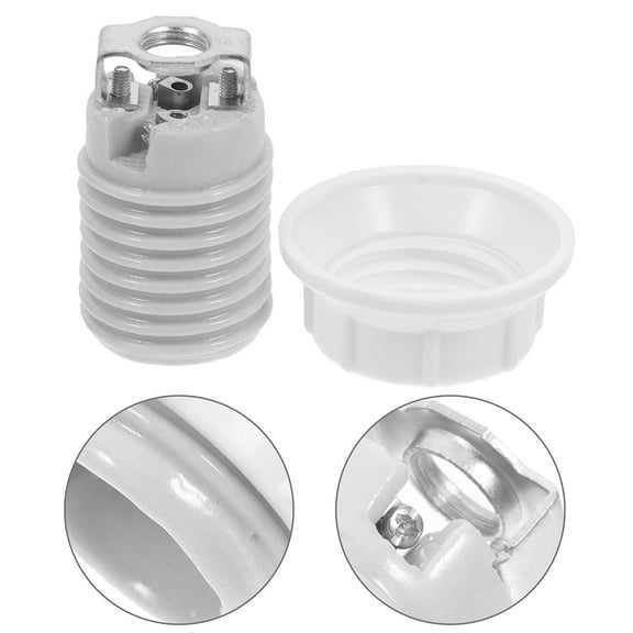 GOOHOCHY 2pcs Thread Ceramic Lamp Sockets for Pendant Lights Light Bulb Sockets Replacement Light Sockets DIY Lighting Fixture E14