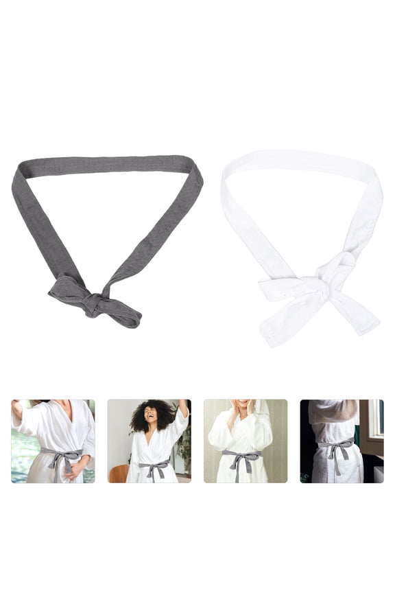 2pcs Unisex Bathrobe Waist Belt Replacement Soft Adjustable Tie Belt Replacement for Pajamas and Robes Ideal for Use