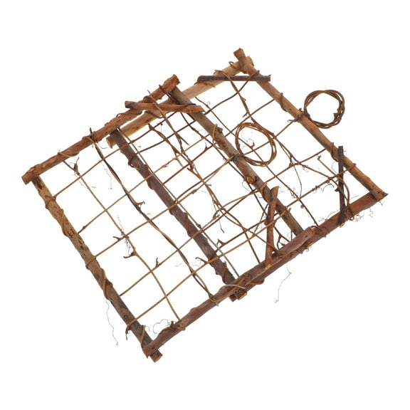 GOOHOCHY 2pcs Wooden Air Plant Frame Stand Wall Mounted Tillandsia Holder Rustic Style Hanging Plant Frame For Home Decor Air Plant Wall Art