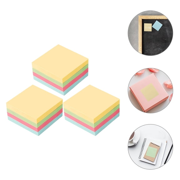 GOOHOCHY 3 Books Self-adhesive Memo Pads Small Writing Notepads Portable To-do List Memo Pads Sticky Tabs