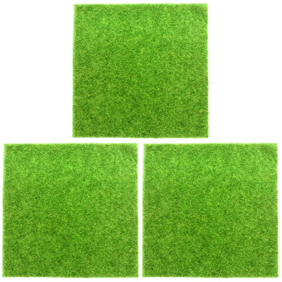 GOOHOCHY 3 Count Artificial Garden Grass Artificial Moss Eco Bottle 30cmX30cmX1cm Green