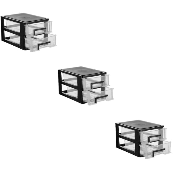 GOOHOCHY 3 Count Drawer Storage Cabinet Transparent Office