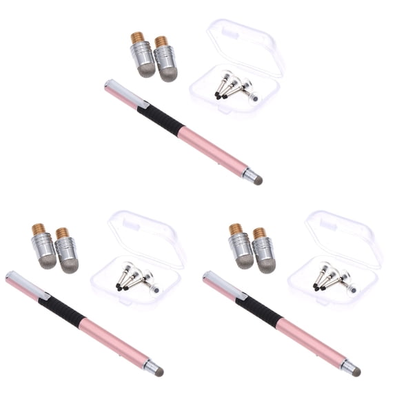 GOOHOCHY 3 Count Touchscreen Pens Capacitor Set Rose Gold Stylus