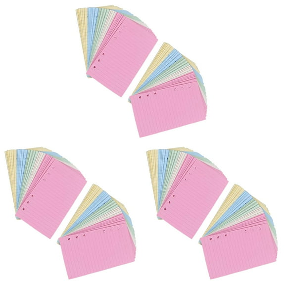 GOOHOCHY 3 PCS Loose Leaf Paper for Notebok Refills Inserts Six-hole Notebook Journal