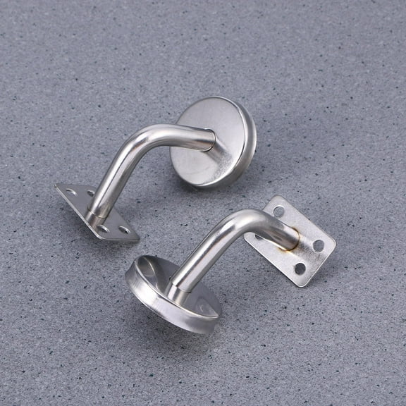 GOOHOCHY 3-Piece Stainless Steel Armrest Brackets for Indoor Stair Handrails, Silver Finish