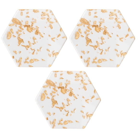 GOOHOCHY 3 Pcs Absorbent Coasters for Drinks Hexagon Coasters 11X11X0.3CM