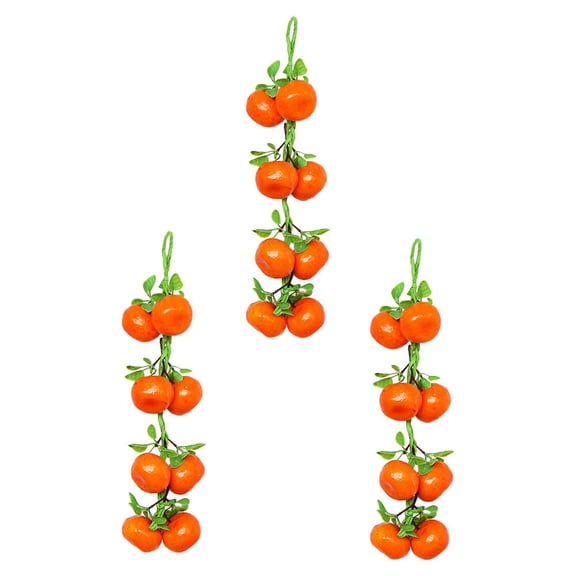 Mobutofu 3-Piece Realistic Tangerine Decorations Set, Orange Fake Fruit Props for Home, Restaurant, Kitchen, and Party Display