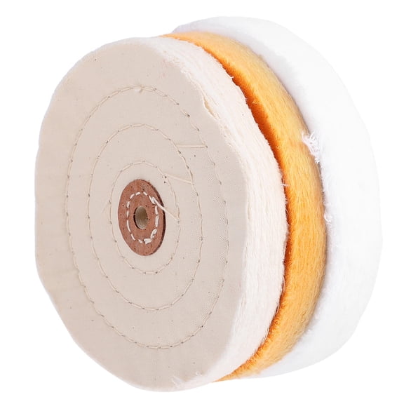 GOOHOCHY 3-Piece Car Polisher Cotton Buffing Wheel Set for Pneumatic Polishing Machine, Reusable and