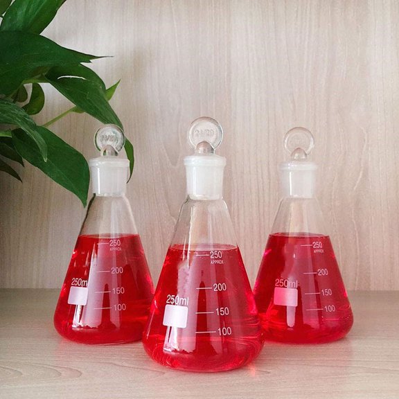 Mobutofu School Experiment Flask Glass Odorless Smooth Rounded for Chemistry 3Pcs