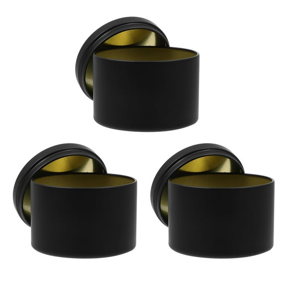 GOOHOCHY 3 Pcs Empty Iron Jars Candle Making Supplies Containers Bulk Travel Black