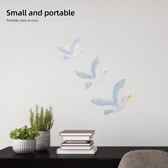 GOOHOCHY 3 Pcs Indoor Seabird Wall Hanging Decoration Seabirds Decoration Miss White