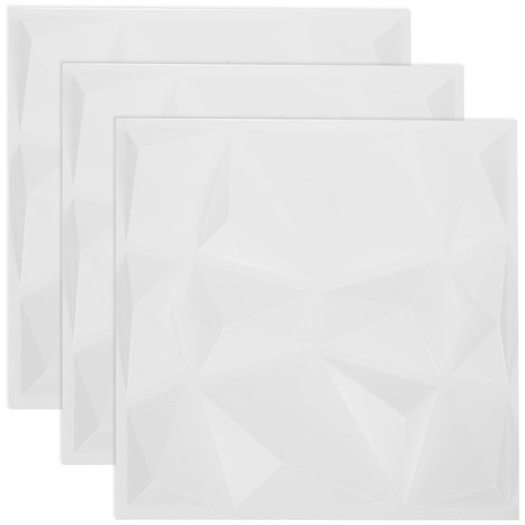 Mobutofu Wall Panels for Bedroom 3D Wall Panels PVC White 3Pcs