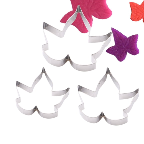 GOOHOCHY  3 Pcs Maple Leaf Cookie Cutter Set Fondant Cake Mold