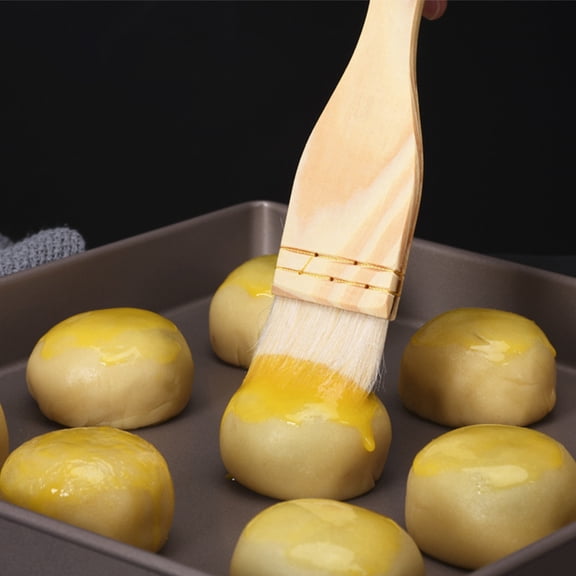 GOOHOCHY 3-Piece Pizza Brush Set for Cooking, Grilling, and Oil Basting - Beige Kitchen Silicone Brushes