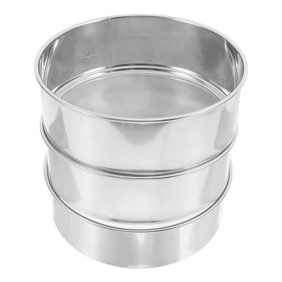 Mobutofu Stainless Steel Sieve Strainer Silver 3Pcs 6.05X6.05X2.00In