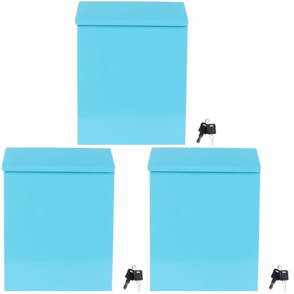 GOOHOCHY 3 Pcs Small Mailbox with Lock Tin Creative Lightweight Office