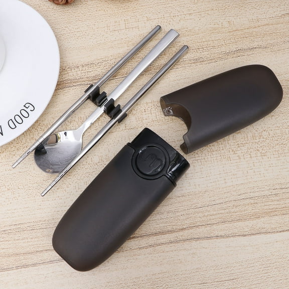 GOOHOCHY 3 Pcs Stainless Steel Cutlery Set Food Safe Material Black Utensils