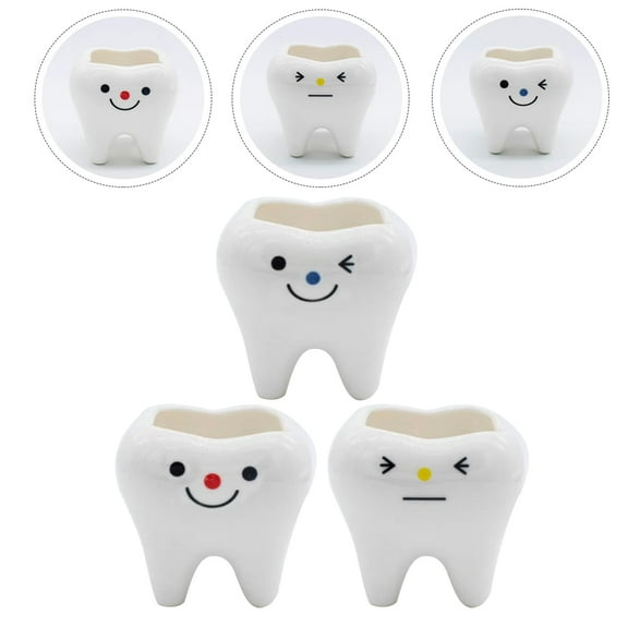 GOOHOCHY  3 Pcs Succulent Plant Pots Porcelain Planter Planters Garden Cactus Office White