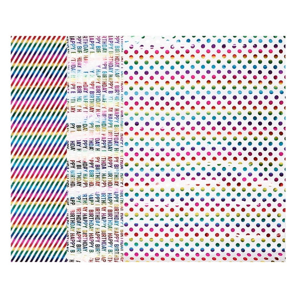 GOOHOCHY 3 Sheets Birthday Packaging Paper Letter Wrapping Wrapper Baby Man