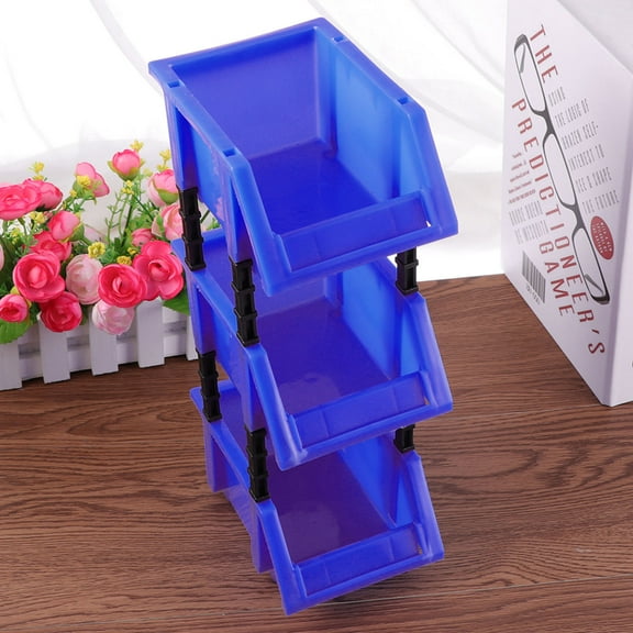 GOOHOCHY 3 in 1 DIY Thickened Plastic Containers Component Storage Boxes Mini Tool Boxes - 150x110x74mm (Blue)