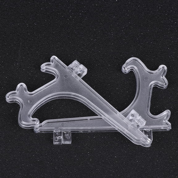 GOOHOCHY 30 Pcs  4 Inch PVC Bracket Desktop Dish Holder Folding Crafts Display Rack for Home Office Shop Brick Tea Display Supplies