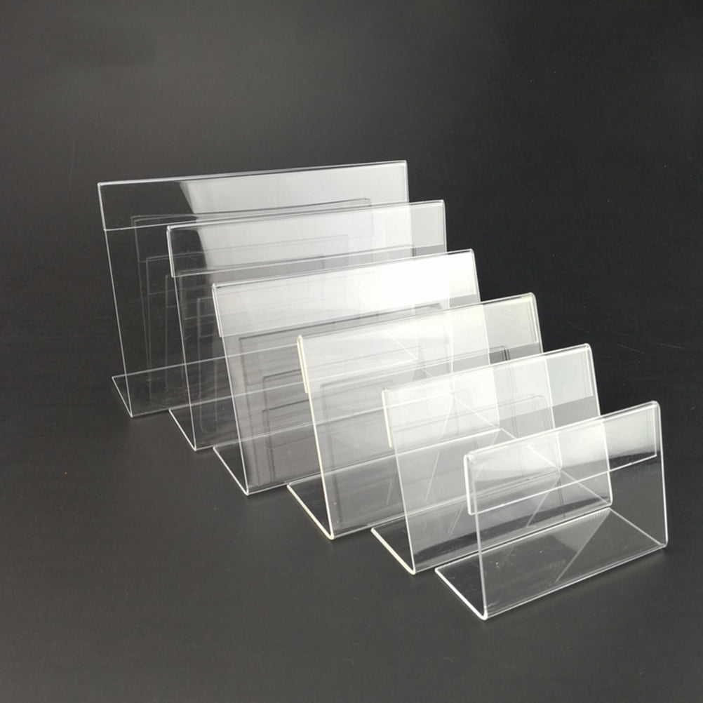 GOOHOCHY 30 Pcs Acrylic Price Tag Shelves Label Holders Desk Table Tabs ...