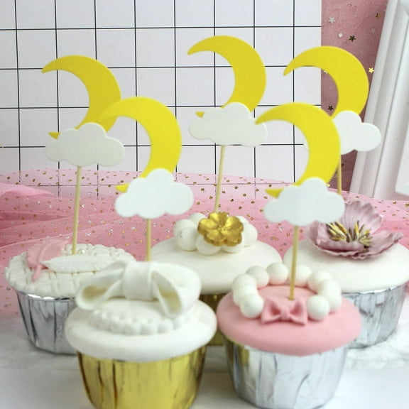 ADDHAT 30Pcs Cake Topper Set Creative Paper Cake Picks for Wedding Party Decor