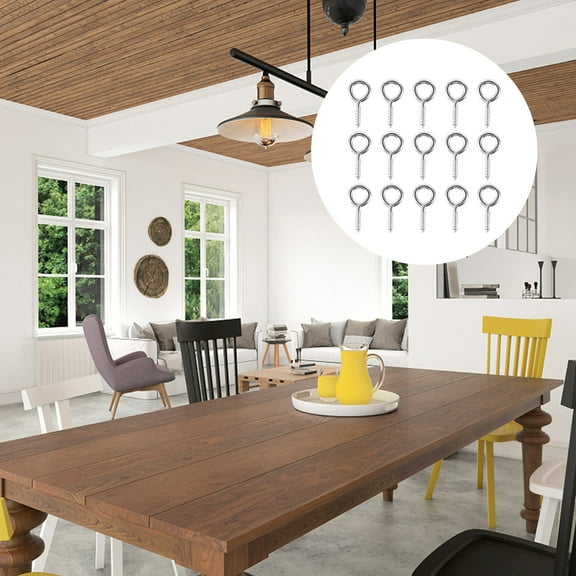 GOOHOCHY  30 Pcs Small Screw Eye Rings Sheep Hook Sturdy Screws