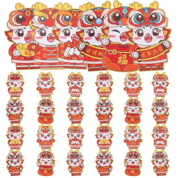 GOOHOCHY 30-Pack Traditional Chinese Red Envelopes with Dragon Design for Lunar New Year and Spring Festival Celebrations