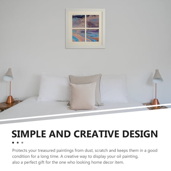 GETAJGHSD Frame for Canvas Painting Oil Painting Frame White 1Set 28X28cm