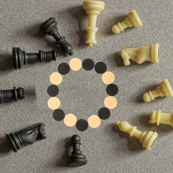 GOOHOCHY Plastic Pieces Beige 32Pcs 0.8X0.8X0.1In