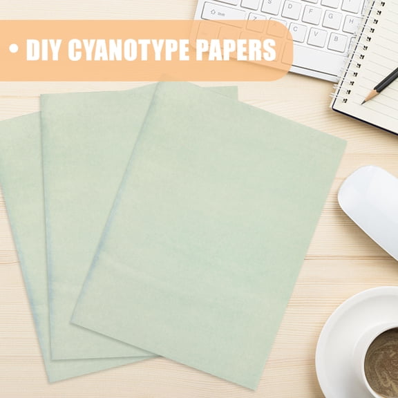 GOOHOCHY 32 Sheets Solar Activated Sun Paper Light Green for Cyanotype Prints and Craft Projects
