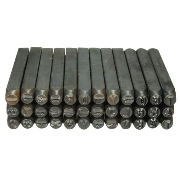 GOOHOCHY 36Pcs Steel Punch Tool Alphabet Number Punch Stamp Metal Surfaces Craft Projects