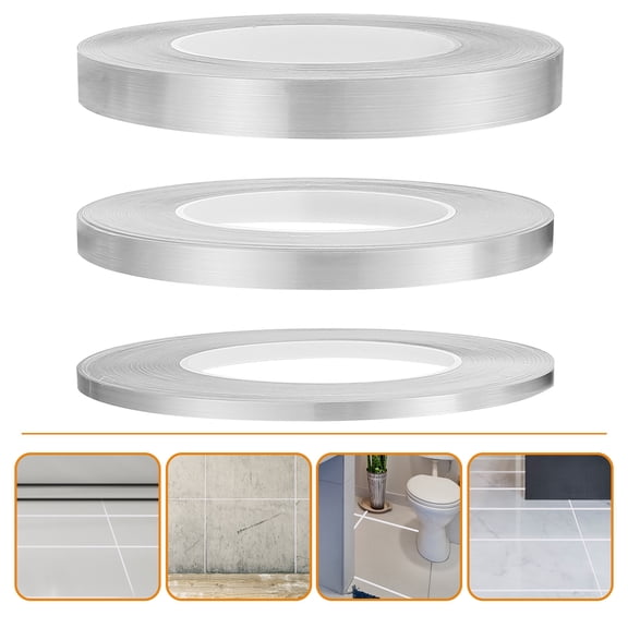GOOHOCHY Plated Silver Decorative Tile Seam Filler Tape Self Adhesive for Floor Wall and Waistline Sealing