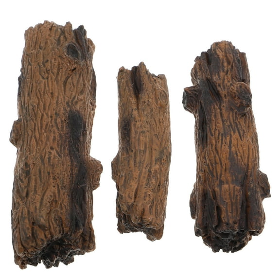 FUTUREORYY Mini Landscape Decor Mini Resin Trunk Model Brown 3Pcs Landscape Adornment