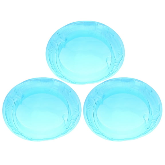 GOOHOCHY 3Pcs Gyro Wheel Toy Blue Round Plastic for Children Playtime 12.2x2.8in