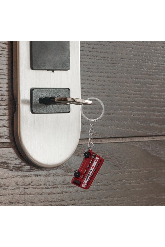3Pcs London Souvenirs Bus Fob Metal Keychain Travel Keepsake for Women Men