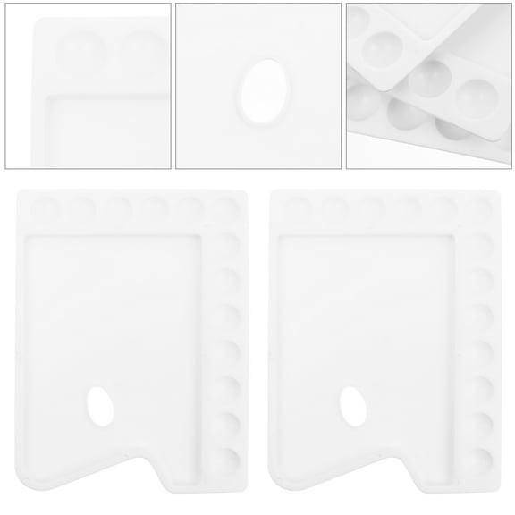 GOOHOCHY 3Pcs Paint Plate Plastic Pallets DIY Art Painting Board Watercolor Pigment Trays