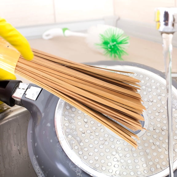 GOOHOCHY 3-Pack Pot Cleaning Brushes for Non-Stick Pans, Multi-Purpose Scrubbers with Slanted Edge and Handle