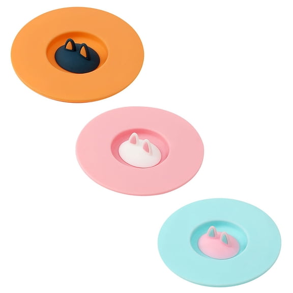 GOOHOCHY 3-Pack Silicone Leakproof Cup Lids, Sealed Mug Covers for Travel, Coffee, Tea, and Beverage Cups