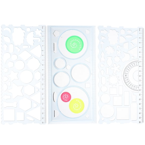 GOOHOCHY 3Pcs Stationery Ruler Assorted Color Versatile Multi-Functional Drawing Tool Party Favor 7.9 x 3.9 x 0.039 in