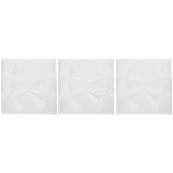 GOOHOCHY PVC Wall Panel Panels PVC White 3Pcs
