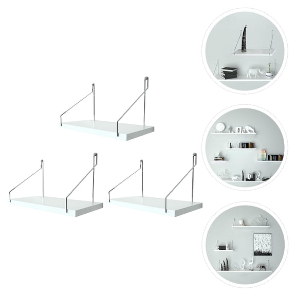 GOOHOCHY 3Pcs Wall-mounted Floating Shelves Room Hanging Rack Useful Wall Hanging Baffle