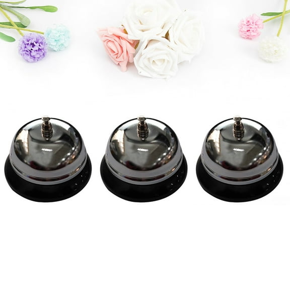 GOOHOCHY 3pcs Classic Stainless Steel Service Bell Restaurant Call Bells Reception Service Bell