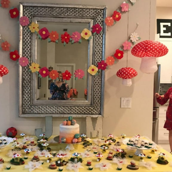 GOOHOCHY 3pcs Mushroom Paper Lanterns Festival Hanging Decors for Halloween Birthday