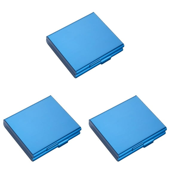 GOOHOCHY 3pcs Portable Clamshell Cigarette Case Aluminum 20ocs Cigarette Packaging Case (Blue)