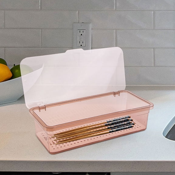 GOOHOCHY 3-Piece Cutlery Tray Set with Lid and Drainer, Utensil Drawer Organizer to Keep Silverware Neat and Protected